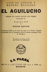 Cover of: El aguilucho: drama en cinco actos, en verso