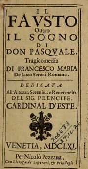 Cover of: Il Favsto by Francesco Maria de Luco Sereni, Francesco Maria de Luco Sereni