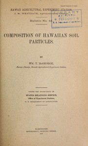 Cover of: Composition of Hawaiian soil particles by W. T. McGeorge