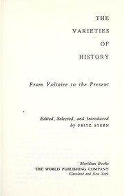 Cover of: The varieties of history, from Voltaire to the present.