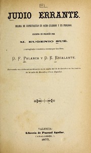 Cover of: El judi o errante: drama de especta culo en ocho cuadros y un pro logo