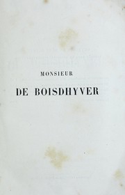 Cover of: Monsieur de Boisdhyver