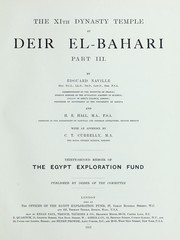 Cover of: The XIth dynasty temple at Deir el-Bahari