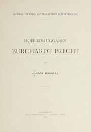 Cover of: Hofbildhuggaren Burchardt Precht