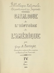 Cover of: Catalogue de l'histoire de l'Amérique by Bibliothèque nationale (France). Département des imprimés.