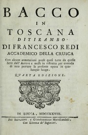 Cover of: Bacco in Toscana by Francesco Redi