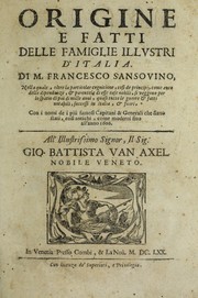 Cover of: Origine e fatti delle famiglie illvstri d'Italia.