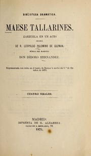 Cover of: Maese Tallarines: zarzuela en un acto