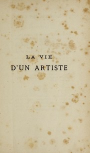 Cover of: La vie d'un artiste