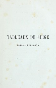 Cover of: Tableaux de siege by Théophile Gautier