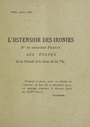Cover of: L'ostensoir des ironies: essai de metacritique
