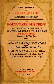 Cover of: The fortunate mistress by Daniel Defoe