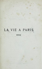 Cover of: La vie a Paris: 1882