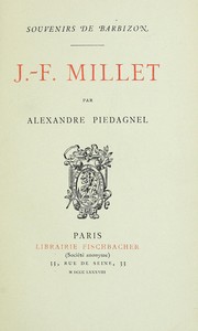 Cover of: J.-F. Millet: souvenirs de Barbizon