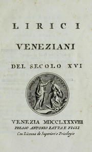 Lirici veneziani del secolo XVI