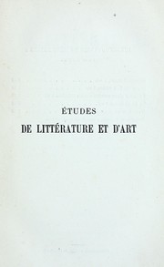Cover of: Etudes de litterature et d'art: etudes sur l'allemagne, lettres sur le Salon de 1872