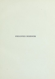 Cover of: Johannes Bosboom by Gerarda Hermina Marius