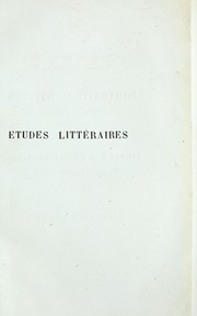 Cover of: Études littéraires by Gustave Planche