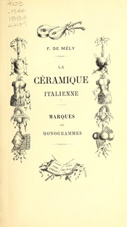 Cover of: La céramique italienne: marques et monogrammes