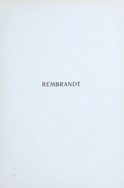 Cover of: Rembrandt by Rembrandt Harmenszoon van Rijn