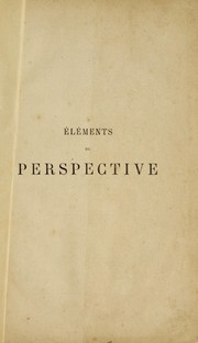 Cover of: Elements de perspective