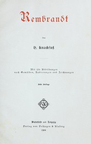 Cover of: Rembrandt