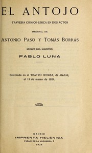 Cover of: El antojo: travesi a co mico-lir ica en dos actos