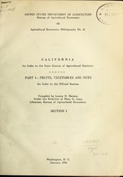 Cover of: California: an index to the state sources of agricultural statistics