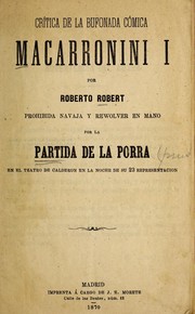 Cover of: Cri tica de la bufonada co mica Macarronini I