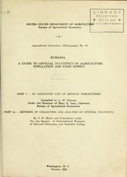 Cover of: Rumania: a guide to official statistics of agriculture, population and food supply