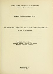 Cover of: The sampling method in social and economic research: a partial list of references