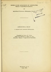 Cover of: Agricultural relief