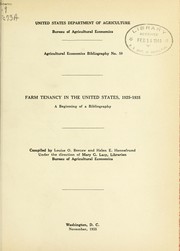 Cover of: Farm tenancy in the United States, 1925-1935: a beginning of a bibliography