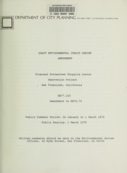 Cover of: Proposed Stonestown Shopping Center renovation project, San Francisco, California by San Francisco Department of City Planning.