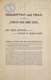 Cover of: Description and price of strictly high grade seeds