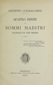 Cover of: Quattro dipinti di sommi maestri: illustrati con note critiche