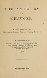 Cover of: The ancestry of Chaucer by Alfred Allan Kern