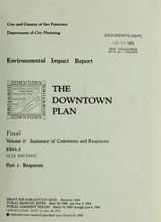 Cover of: The downtown plan: environmental impact report : draft