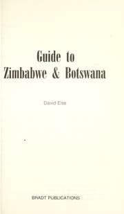Cover of: The no frills guide to Zimbabwe & Botswana by David Else