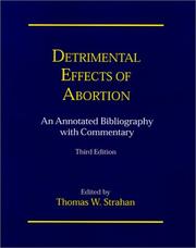 Cover of: Detrimental Effects of Abortion: An Annotated Bibliography With Commentary