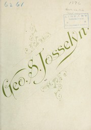Cover of: George S. Josselyn: [price list]