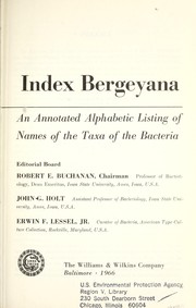 Cover of: Index Bergeyana; an annotated alphabetic listing of names of the taxa of the bacteria by 