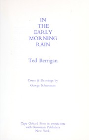 Cover of: In the early morning rain. by Ted Berrigan