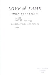 Cover of: Love & fame. by John Berryman