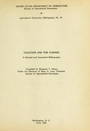 Cover of: Taxation and the farmer: a selected and annotated bibliography.