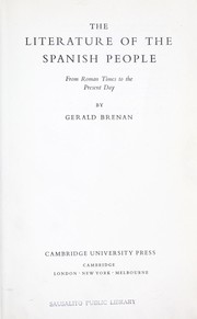 Cover of: The Literature of the Spanish People by Gerald Brenan