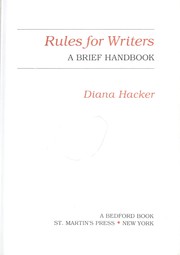 Cover of: Rules for writers: a brief handbook