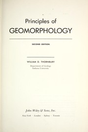 Principles of geomorphology by William D. Thornbury