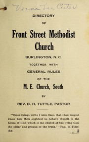 Cover of: Directory of Front Street Methodist Church, Burlington, N.C. by Front Street United Methodist Church (Burlington, N.C.)