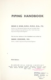 Cover of: Piping handbook